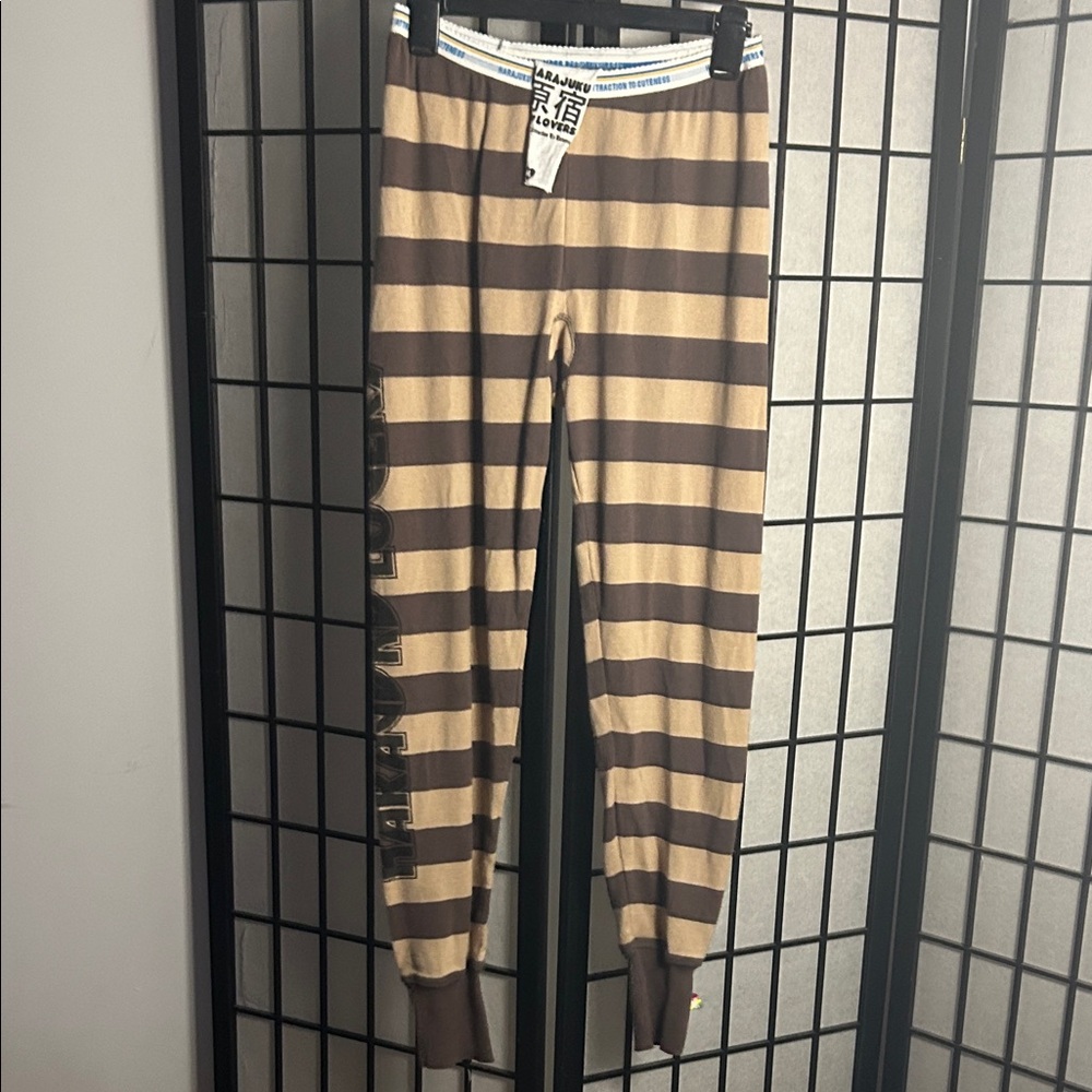 Harajuku lovers Striped Brown and Tan Joggers